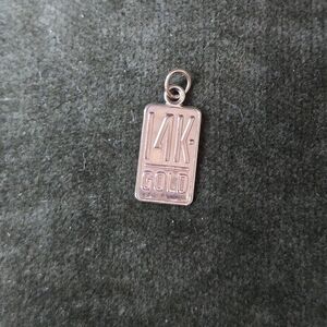 14k bar solid gold charm pendant SOLID GOLD not plated or filled
